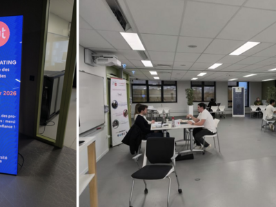 Panneau d'affichage du Stage Dating et entretien lors du Stage Dating